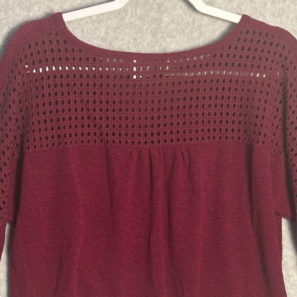 Saturday Sunday Anthropologie Sz S Crochet Knit 3/4 Sleeve Sweater Pom Pom Cuff - Picture 10 of 12